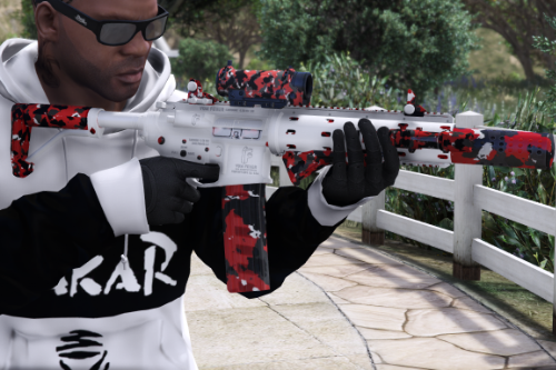 RED camouflage Textured [Carbine rifle] WITH ALL [Attachments]